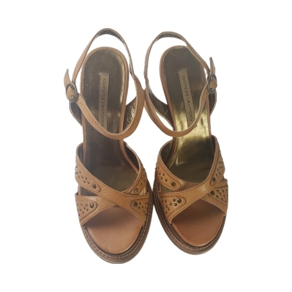 New Chinese Laundry Leather Heeled Sandals Size 8 - Picture 2 of 9